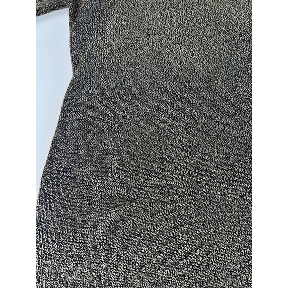 Calvin Klein Sweater Dress Sheath Metallic Gold & Black Zipper Detail XL - Picture 4 of 16